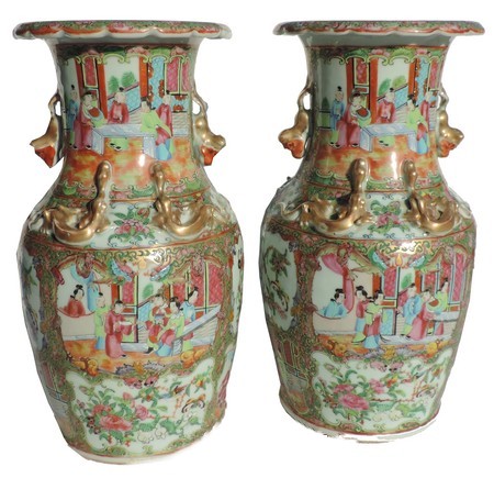 Paire de vases Canton 19ème 600 €