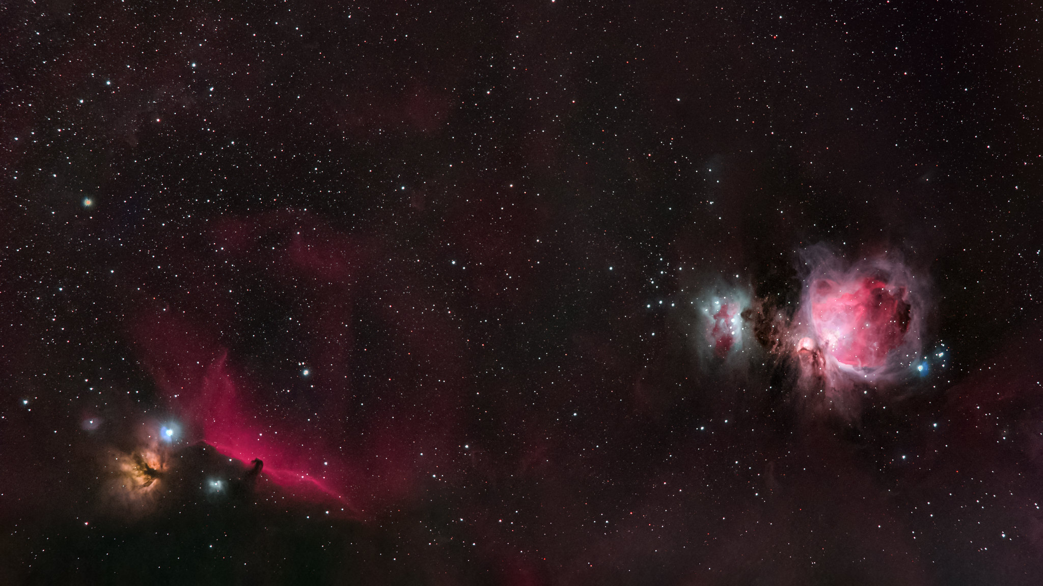 Orion, Horsehead, Flame Nebula