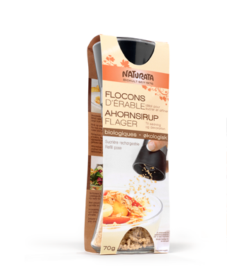 NATURATA - Launch einer Ahornsirup Flocken Mühle innerhalb des überarbeiteten Naturata Markenauftritts - Packaging Design - DesignKis - 2010