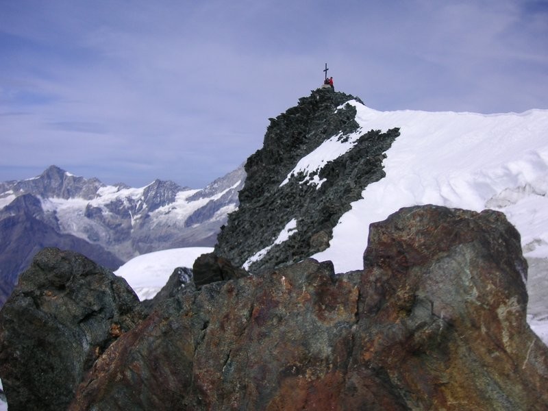 Gipfel vom Allalinhorn in Sicht