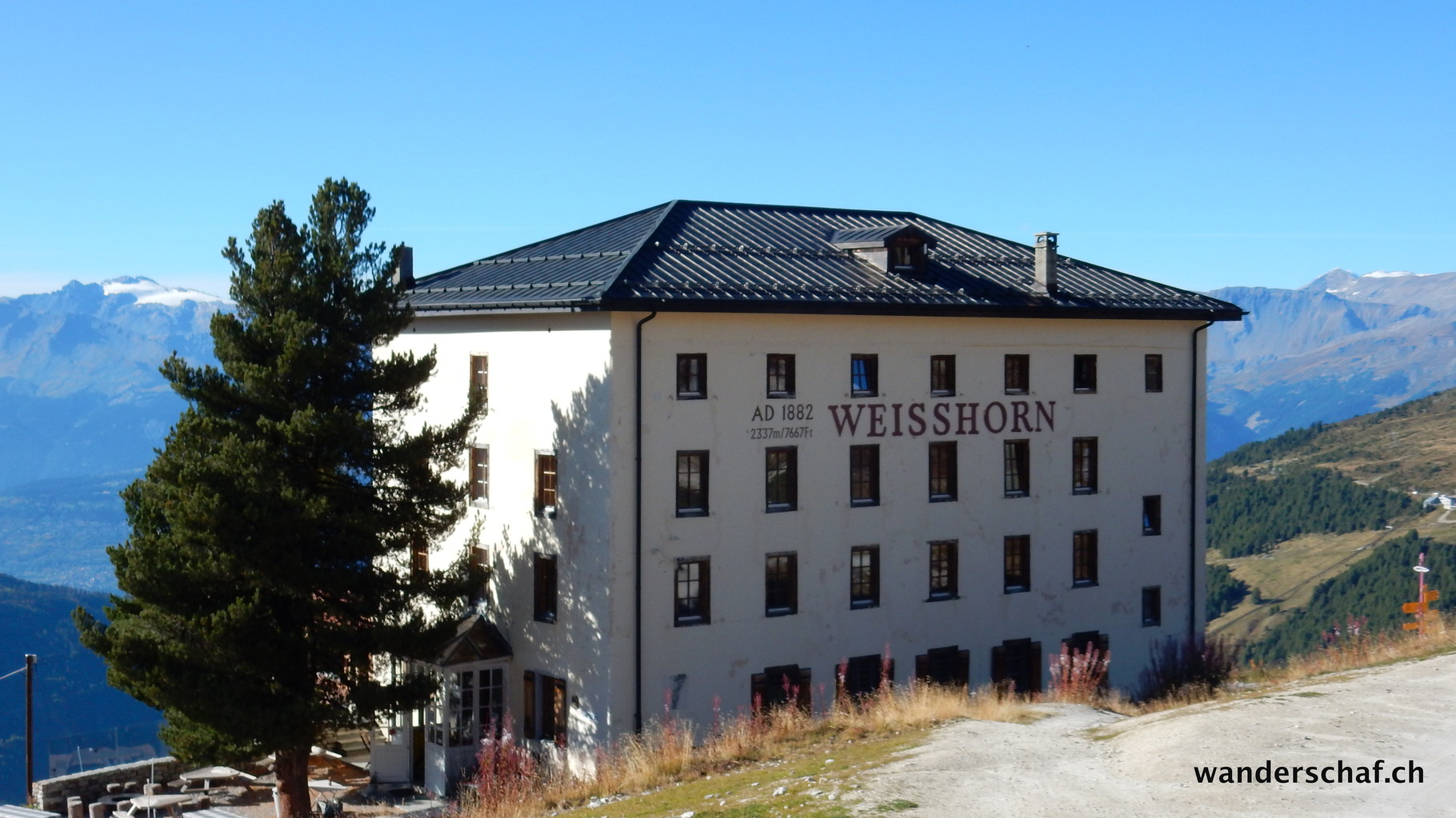 Ankunft beim Hotel Weisshorn