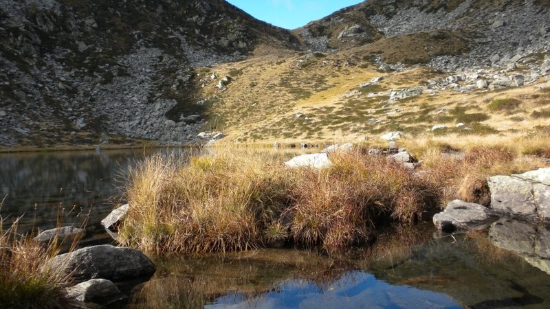 beim 1. Seeli mit Blick zum Passo dei due Laghi