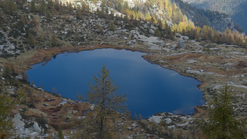 der Lago dal Starlaresc da Sgióf vom Passo Deva aus gesehen