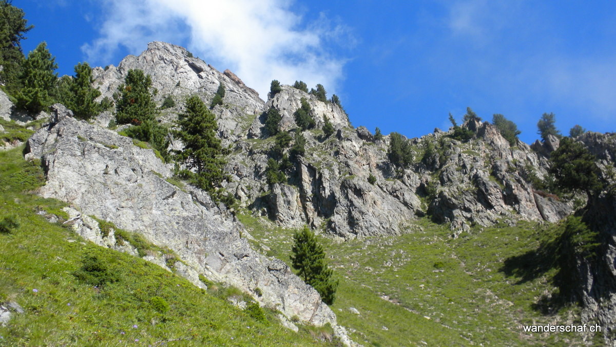 durch diese Flanke sind wir aufgestiegen