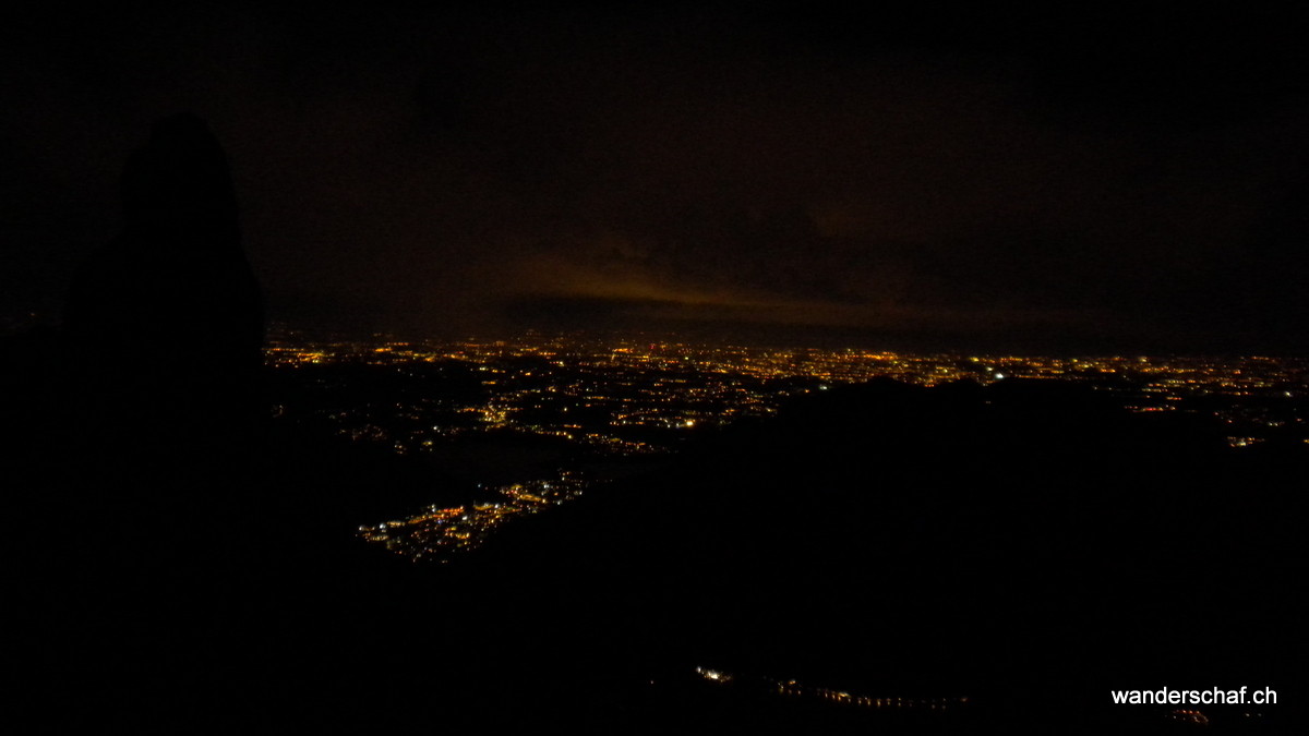 das Lichtermeer vom Rifugio Rosalba aus gesehen