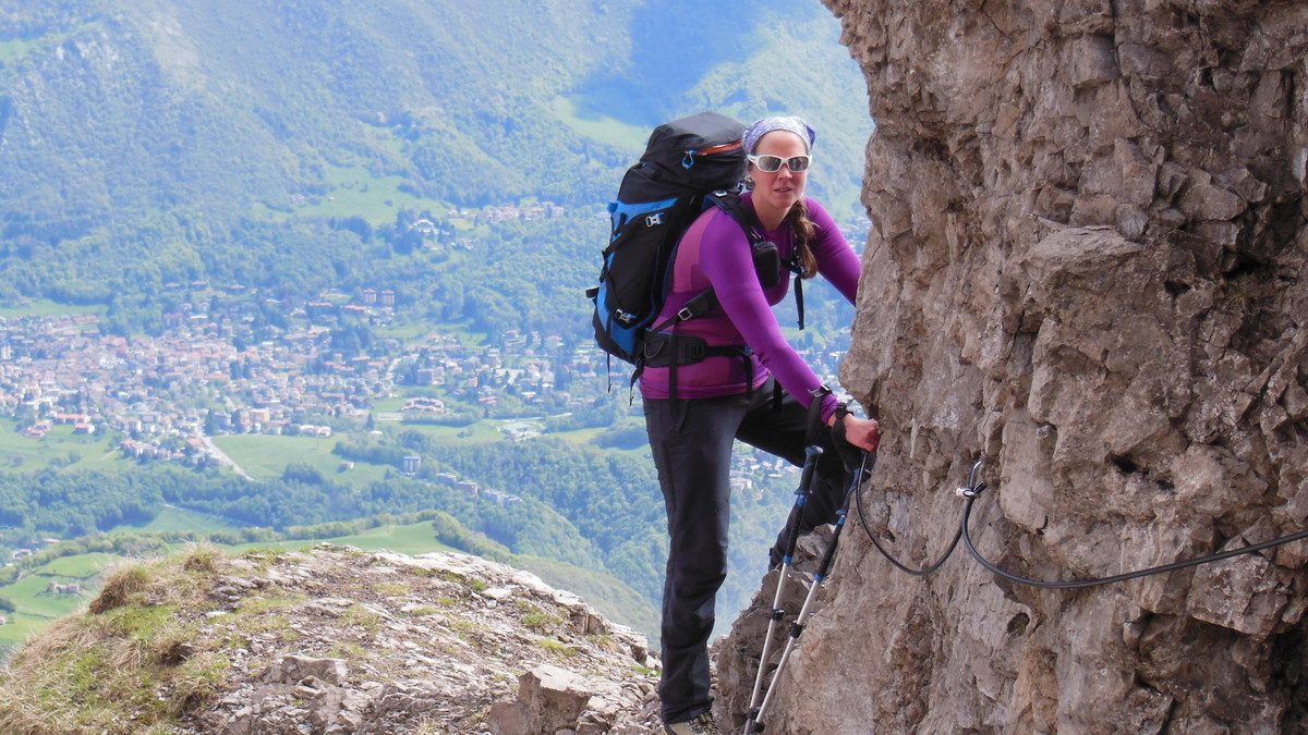 der abwechslungsreiche Aufstieg mit gesicherten Passagen