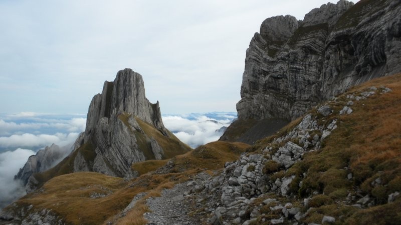 Blick zurück von vorder Öhrligrueb zum Lötzlialpsattel