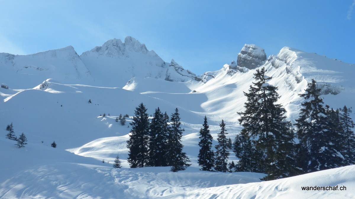 Blick Richtung Steinalper Tribet, Brisen in der Mitte