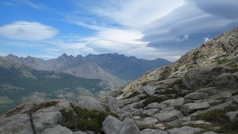 Blick zu unserem morgigen Ziel, dem Monte Cinto