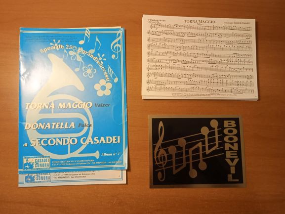 torna maggio (casadei) partitura condensata e parti ed casadei sonora (spartito per banda)