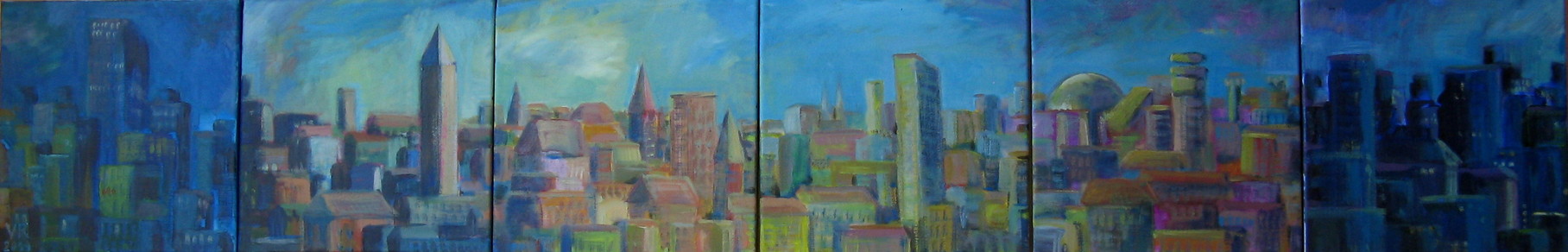 Stadt (für Nicole), 2014, Acryl auf Leinwand, 6 x 30x30