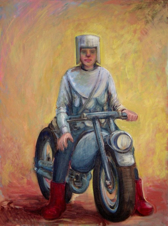 Radl-Ritter, 2007, Acryl auf Leinwand 60x80