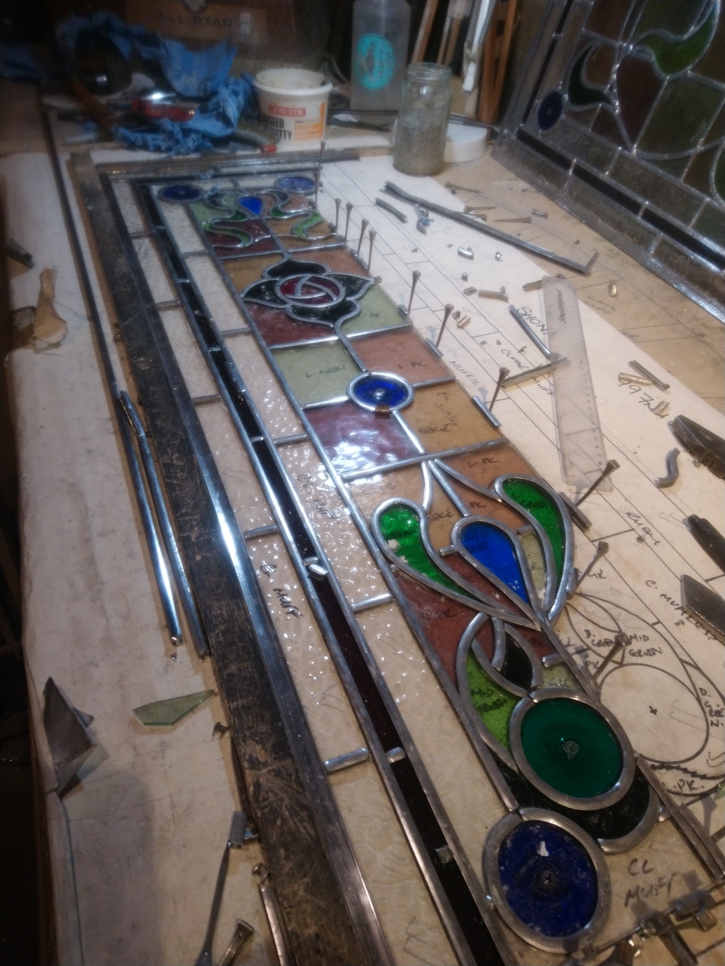 Panel set in progress  www.rossglassdesigns.com