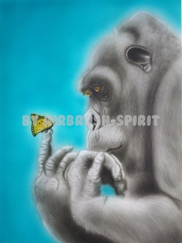 staunender Gorilla - 09/2014 - auf Airbrush-Karton