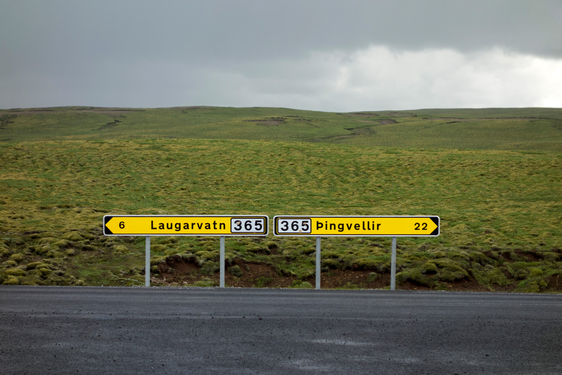 Landschaft auf der Fahrt zum Geysir Strokkur 