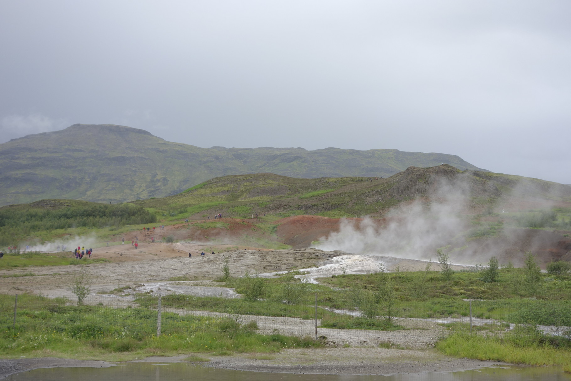 Das Thermalfeld Haukadalur mit dem Geysir Strokkur