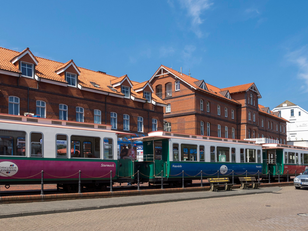 Bahnhof  der Borkumer Kleinbahn im Zentrum von Borkum