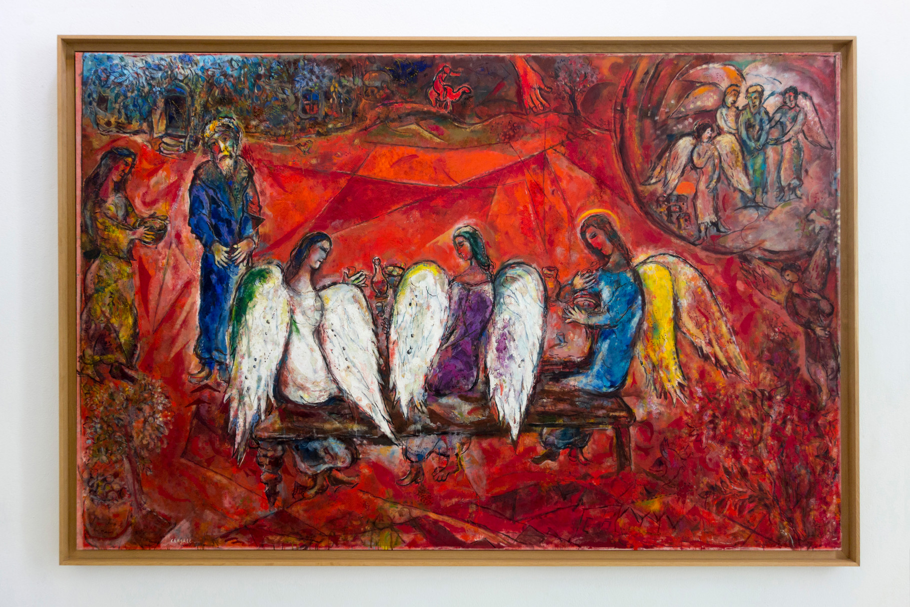 Abraham und die drei Engel 1960-1966, Öl auf Leinwand, 190 x 292 cm