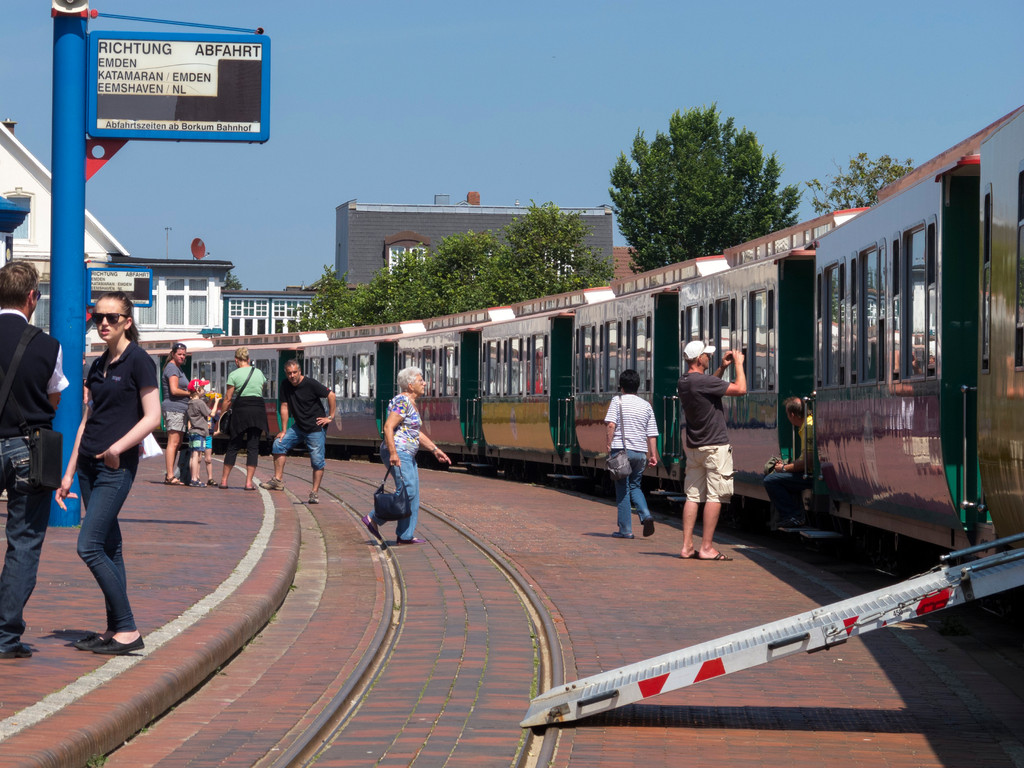 Bahnhof  der Borkumer Kleinbahn im Zentrum von Borkum