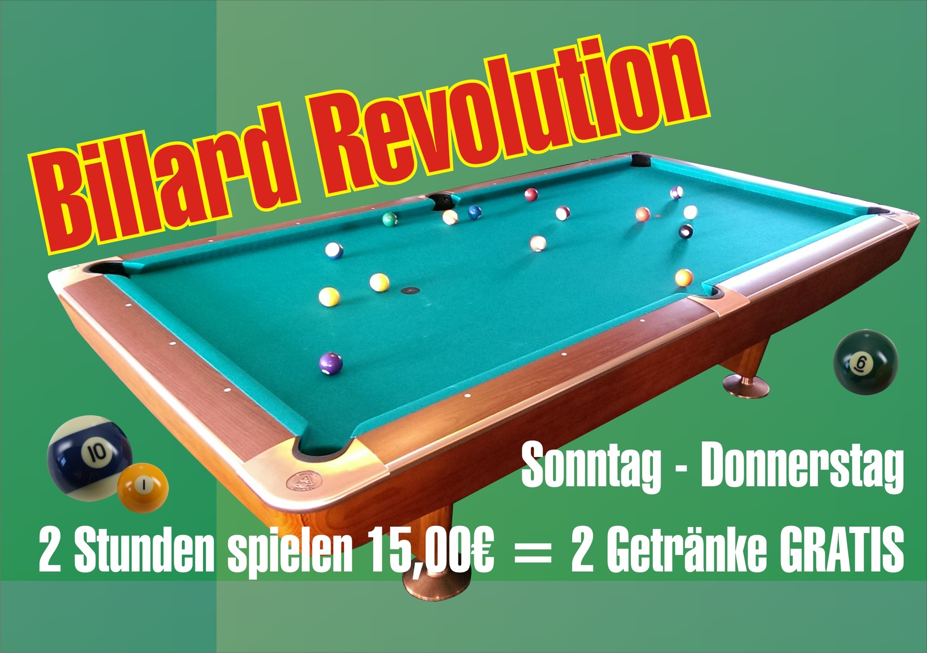 Billard auf gepflegten Tischen Bowlingcenter Babelsberg