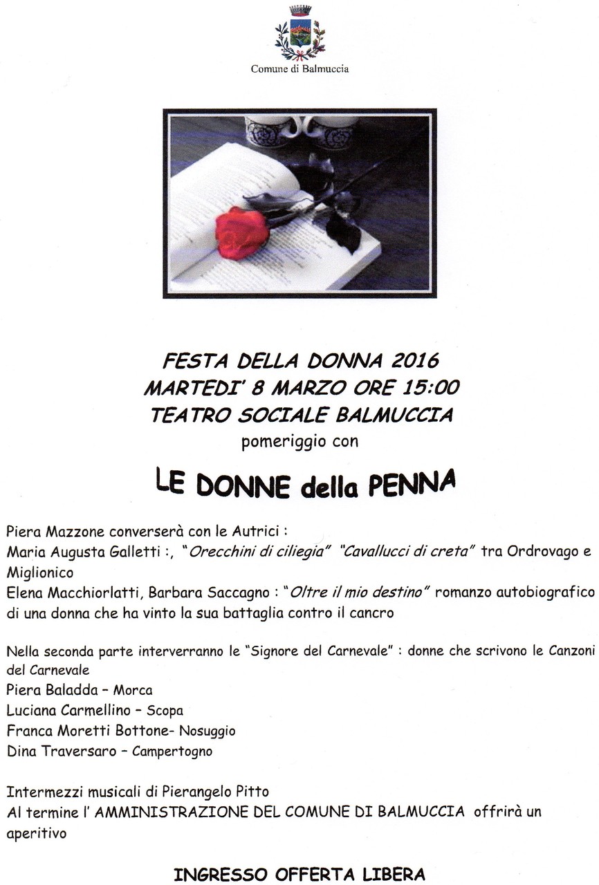 Balmuccia 08 marzo 2016 - Le donne della  Penna con Piera Mazzone