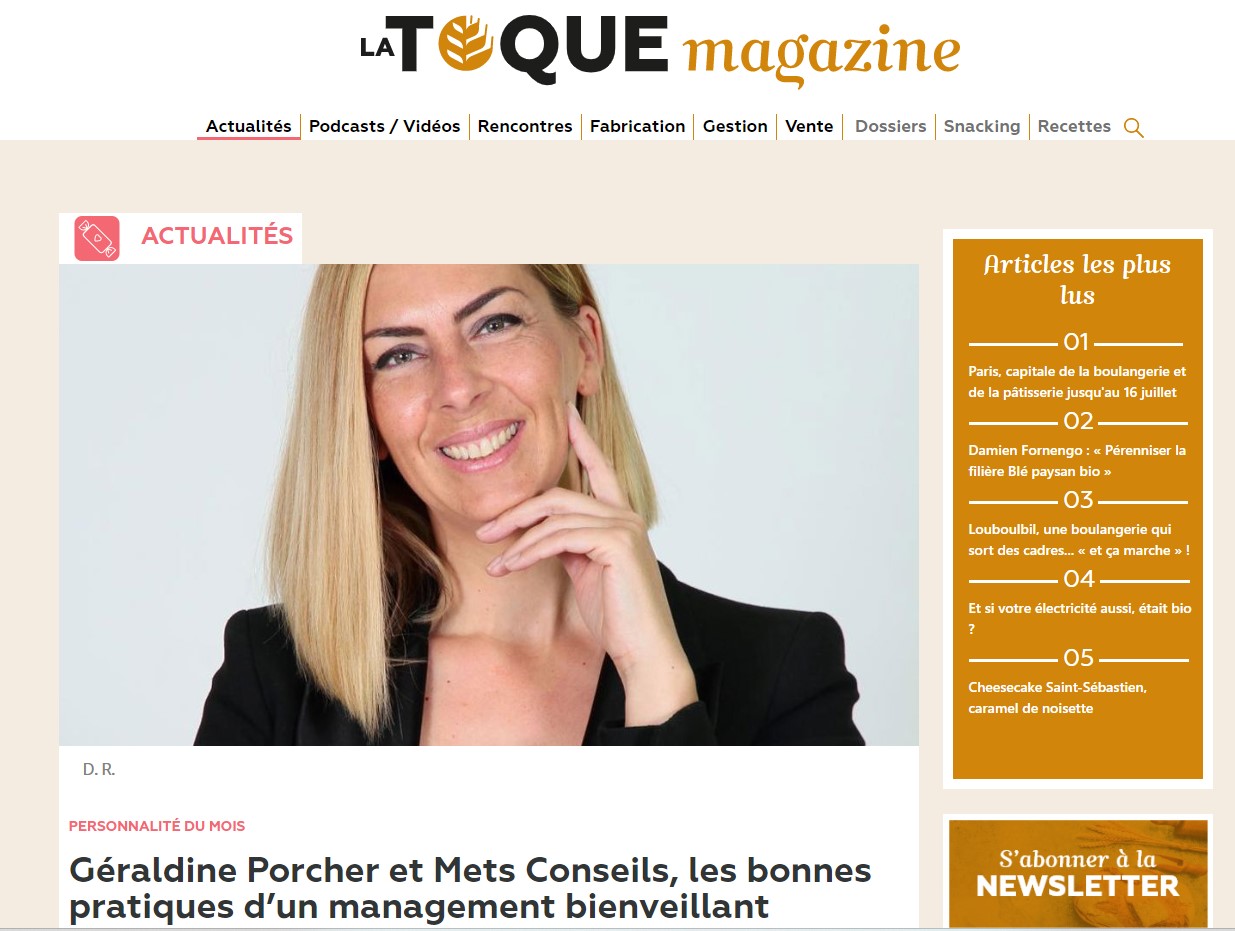 LA TOQUE MAGAZINE - Portrait Géraldine - 12.2021