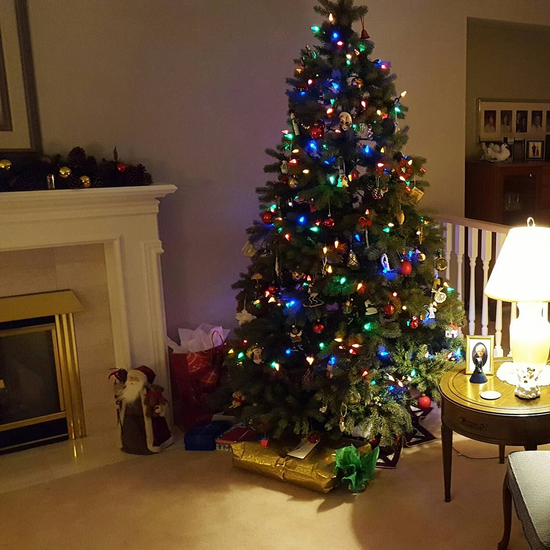 Das weihnachtliche Wohnzimmer im Haus meiner Gastgroßmutter