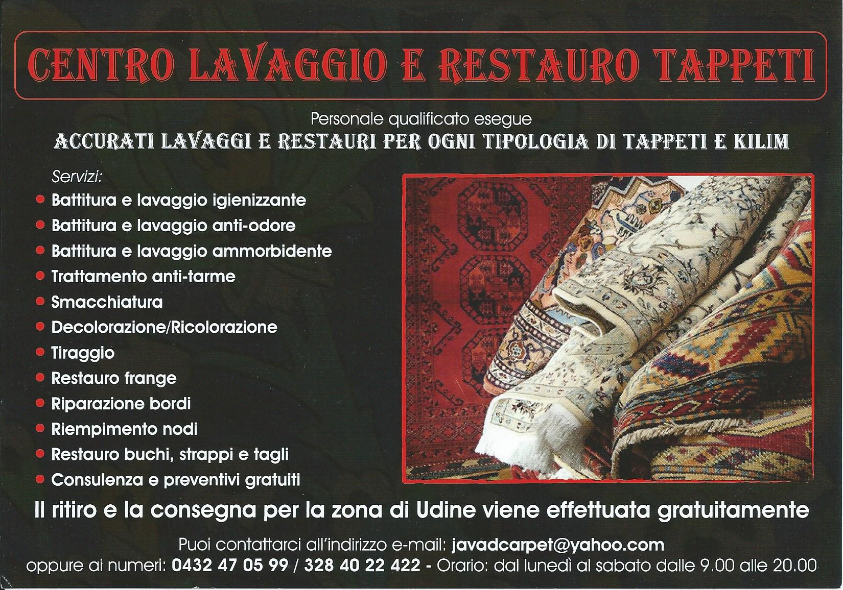 Servizi di tappeti Tabriz carpet Udine via molin nuovo