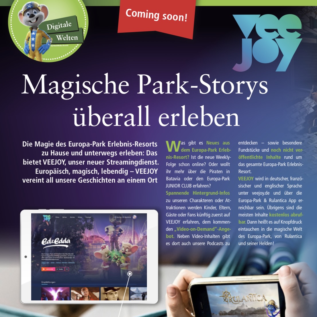 Europa-Park "VEEJOY" – eine Plattform, alle Formate!