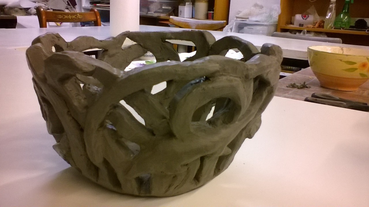 Coiled otter yarn bowl Carantoc Art Pottery Studio