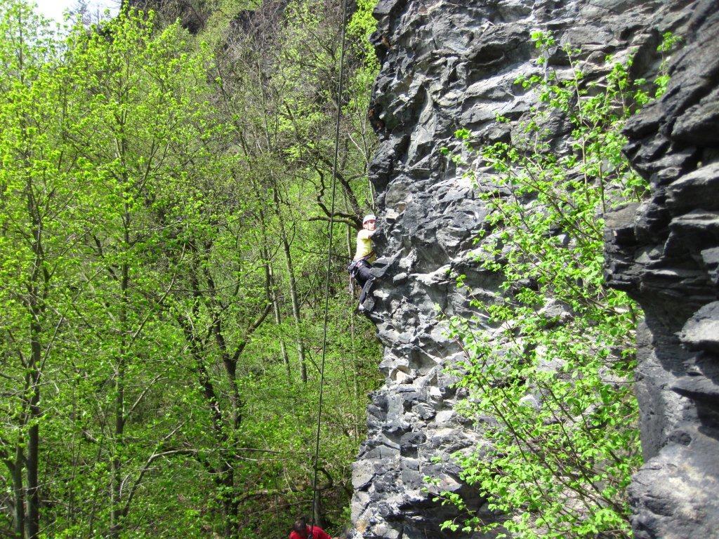 Klettern am Dornbusch im Klettergebiet Steinicht