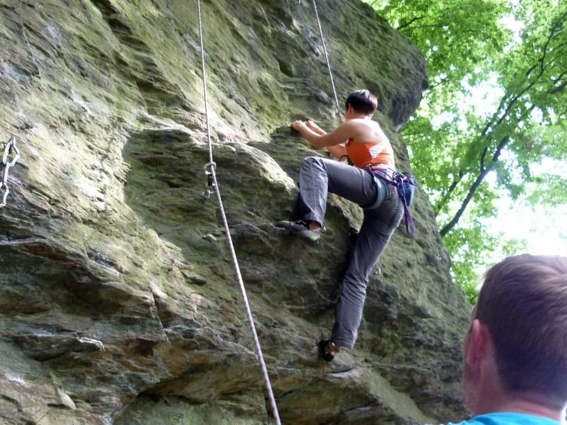 Klettern an der Fattigsmühle bei Hof, Samstag 04.08.2012