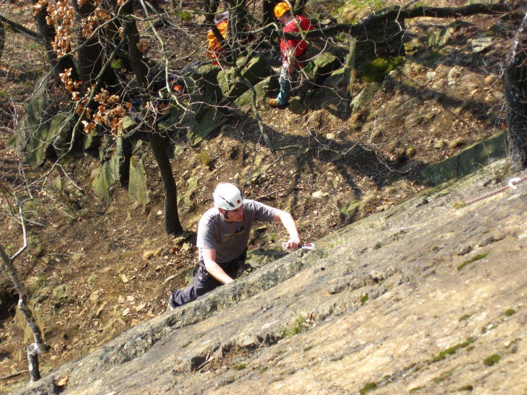 Anklettern im Klettergebiet Steinicht, 24.03.2012