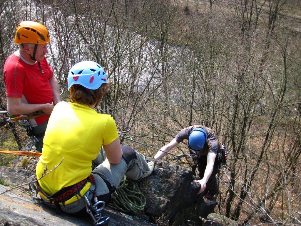 Anklettern im Klettergebiet Steinicht, 24.03.2012