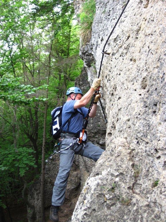 auf dem Höhenglück Klettersteig / Hersbrucker Schweiz