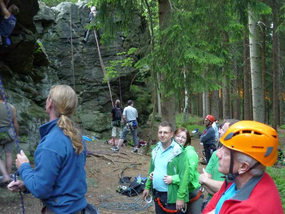 Klettern am Schwarzen Stein in Grünbach/Vogtland/Sachsen