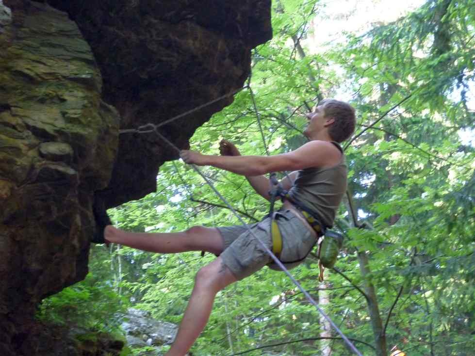 Klettern am Schwarzen Stein in Grünbach/Vogtland/Sachsen