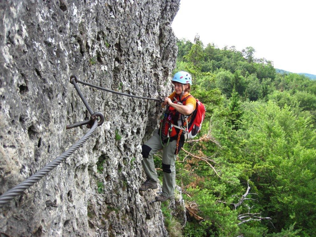 auf dem Höhenglück Klettersteig / Hersbrucker Schweiz