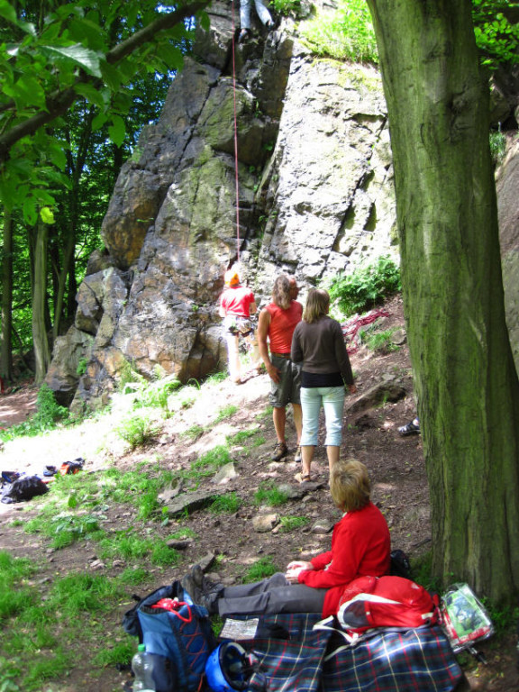 Klettern an der Schafswand (Klettergebiet Steinicht)