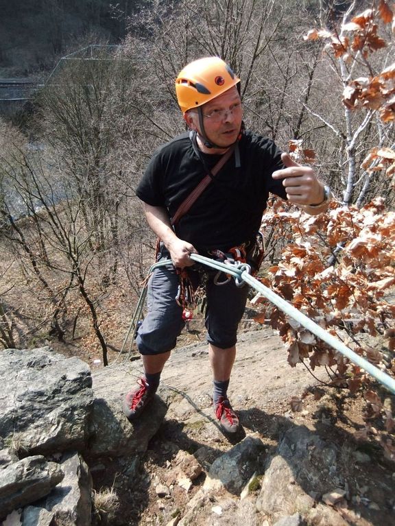 Anklettern im Klettergebiet Steinicht, 24.03.2012