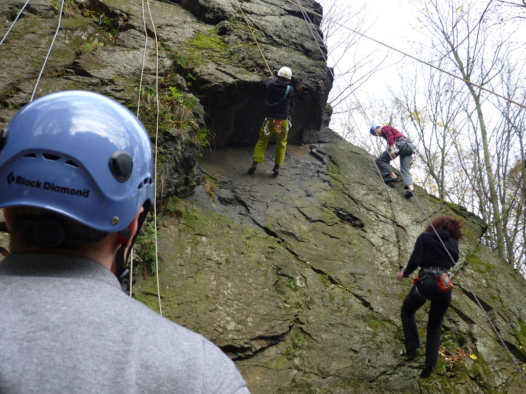 Lars in der Route Schafskopf VIIc an der Schafswand