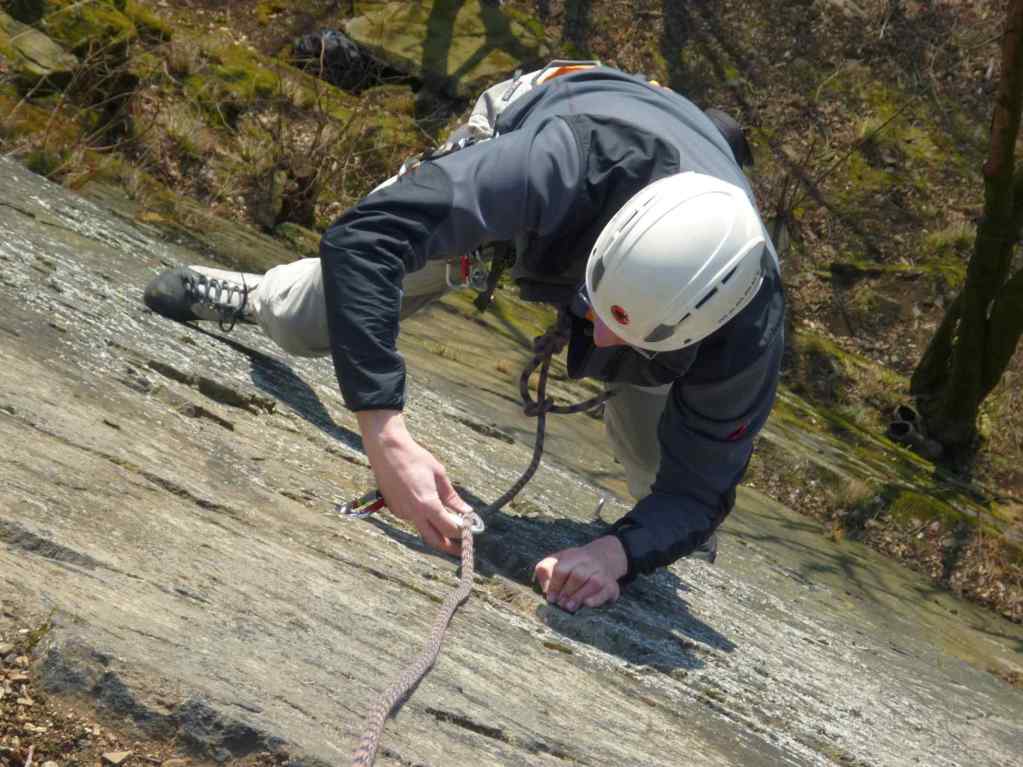 Klettern in der "geilen Schnecke" an der Pöhlwand