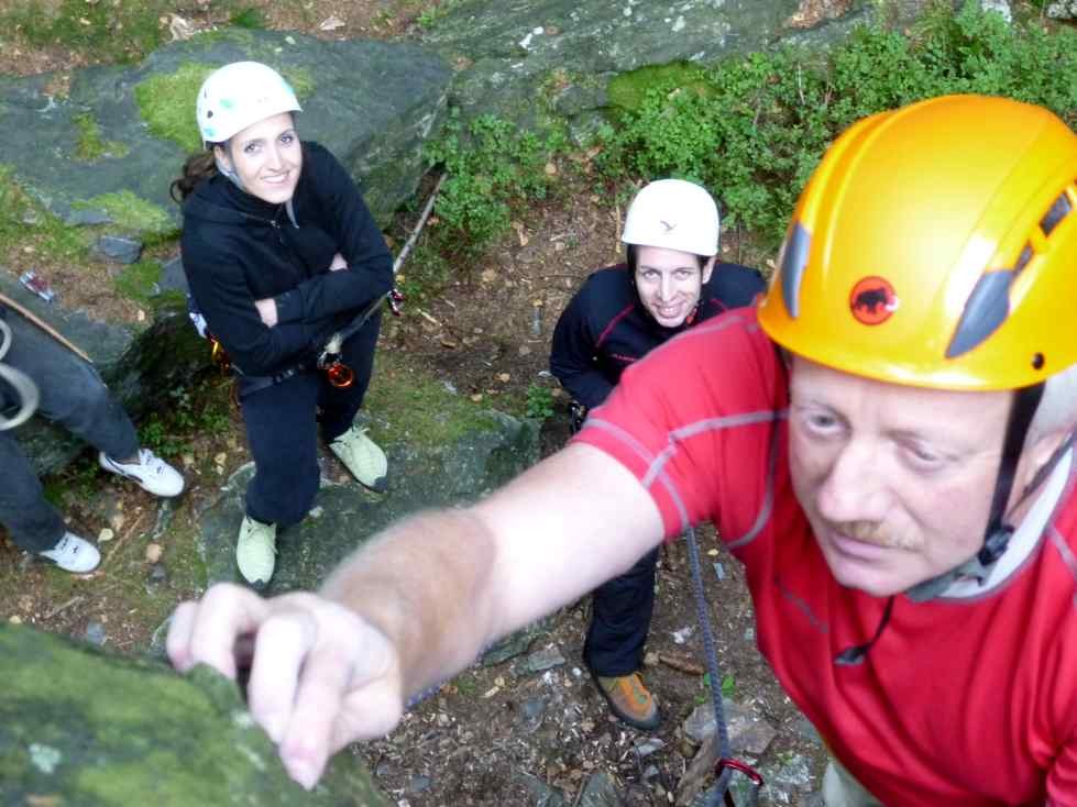 Mittwochstraining Klettern am Schwarzen Stein in Grünbach, Vogtland