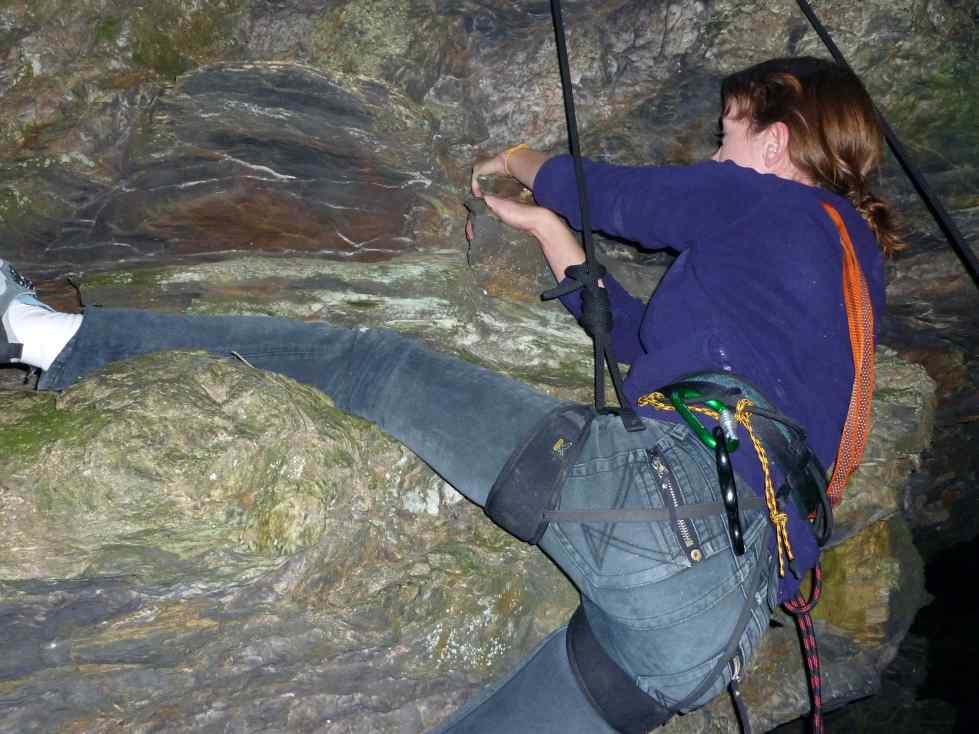 Klettern am Schwarzen Stein ( oberes Göltzschtal, Vogtland in Sachsen)