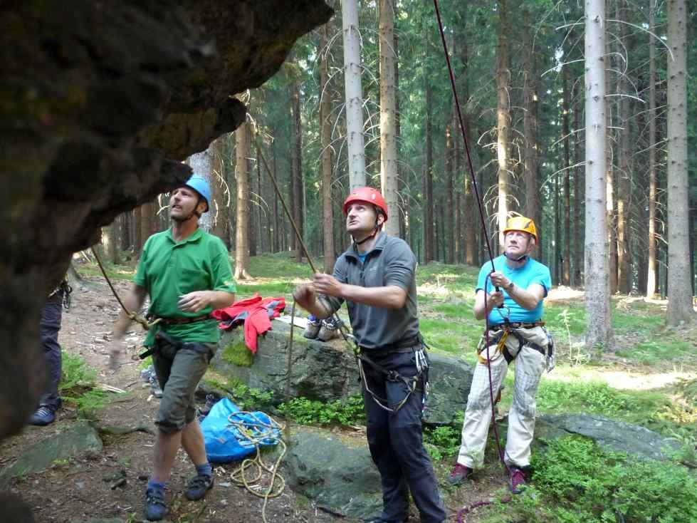 Klettern am Schwarzen Stein in Grünbach/Vogtland/Sachsen