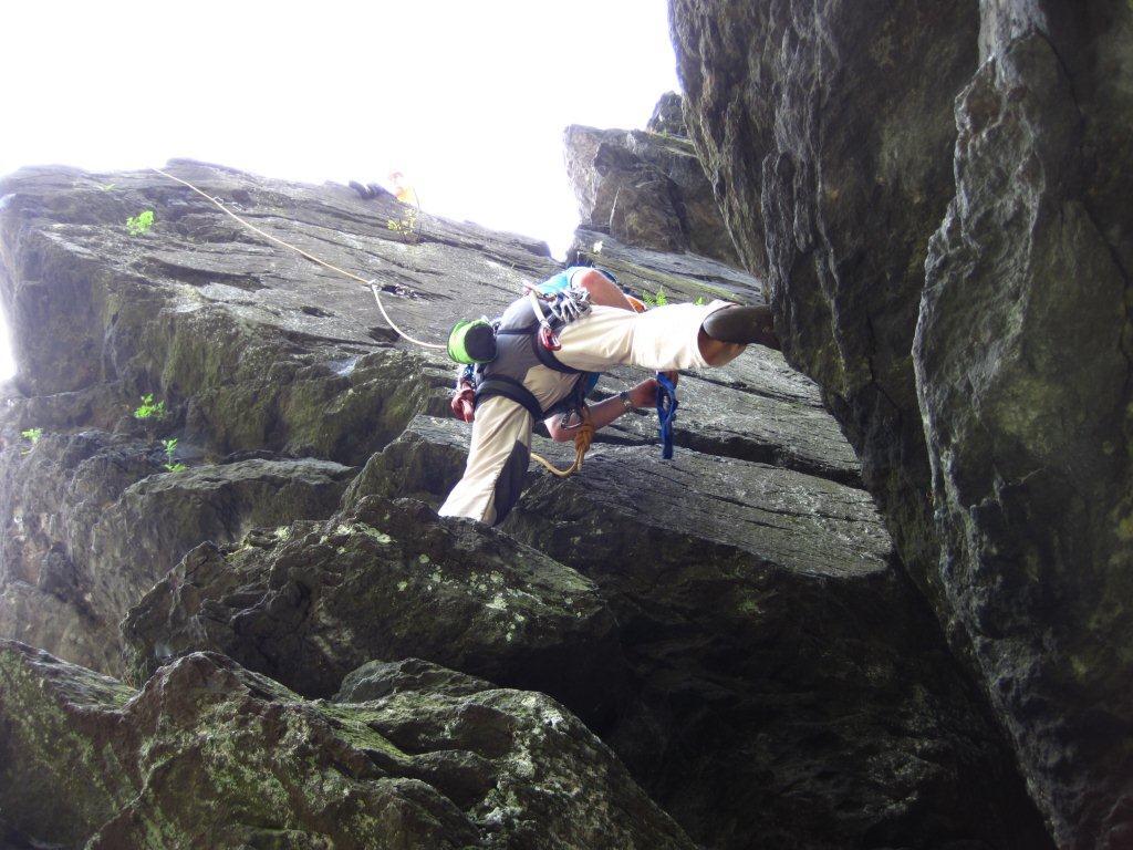 Klettern am Dornbusch im Klettergebiet Steinicht