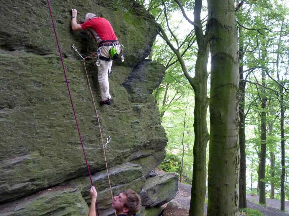 Sonntagsklettern an der Fattigsmühle im Saaletal bei Hof