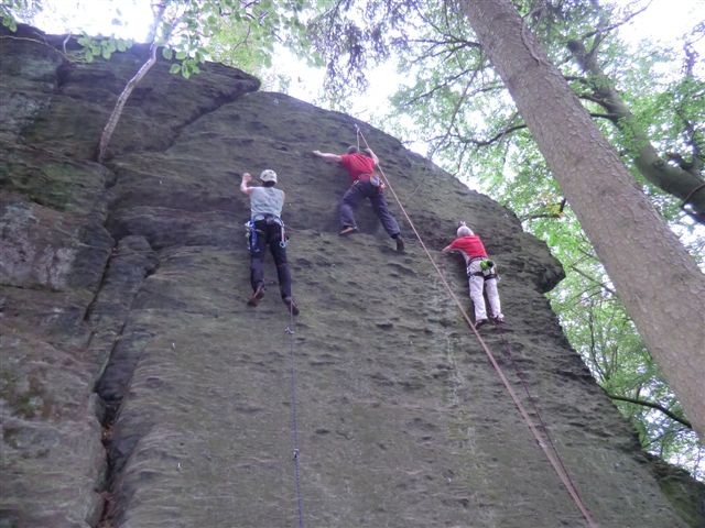 Sonntagsklettern an der Fattigsmühle im Saaletal bei Hof