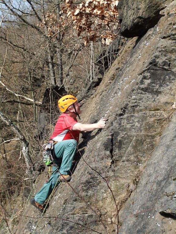 Anklettern im Klettergebiet Steinicht, 24.03.2012