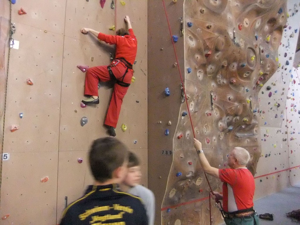 Samstagsklettern in der Hofer Kletterhalle im Sportpark Untreusee, 07.01.2012